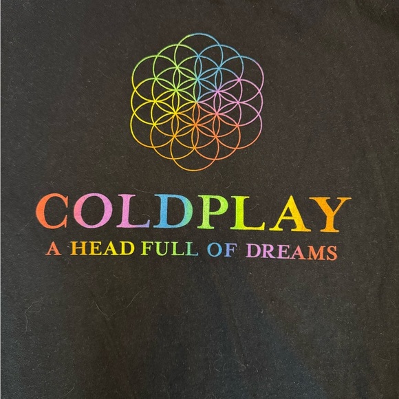 Coldplay 2016 Tour A Head Full of Dreams  Black Graphic T-Shirt Men’s size XL - Picture 3 of 6